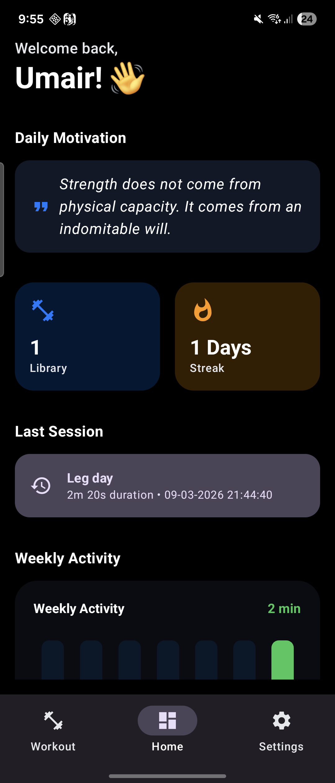 Quietfit Dark Mode