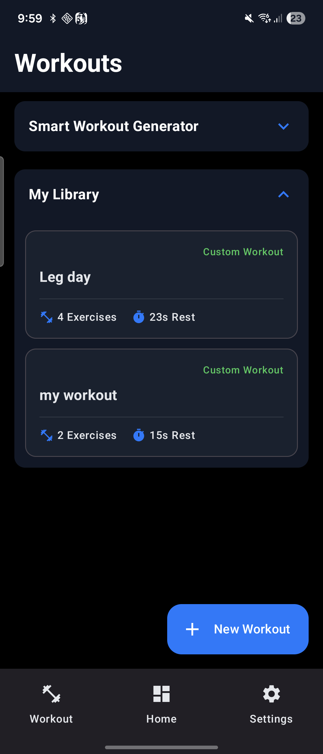 Workout Library